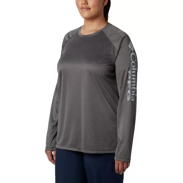 imageColumbia Womens Tidal Tee Ii Long SleeveBlack HeatherCirrus Grey Logo