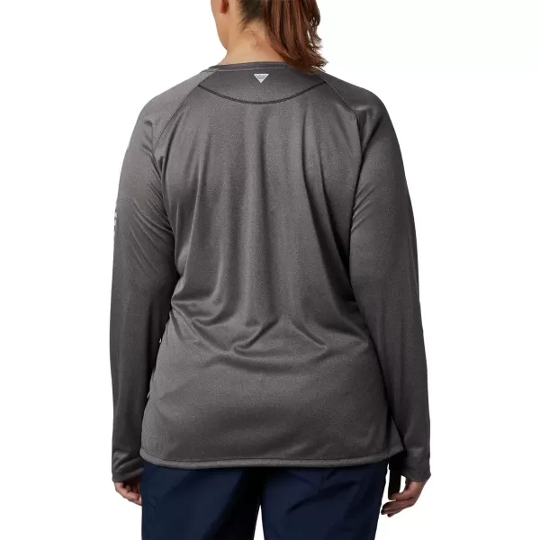 imageColumbia Womens Tidal Tee Ii Long SleeveBlack HeatherCirrus Grey Logo