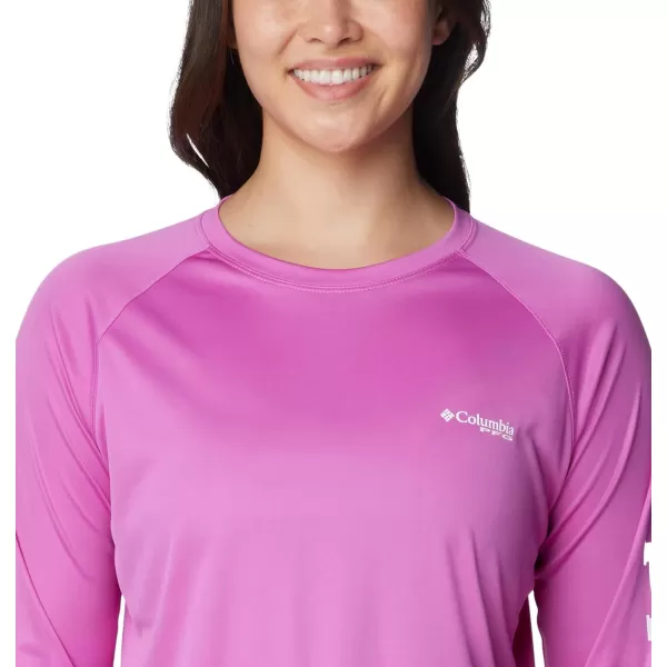 imageColumbia Womens Tidal Tee Ii Long SleeveBright LavenderWhite Logo