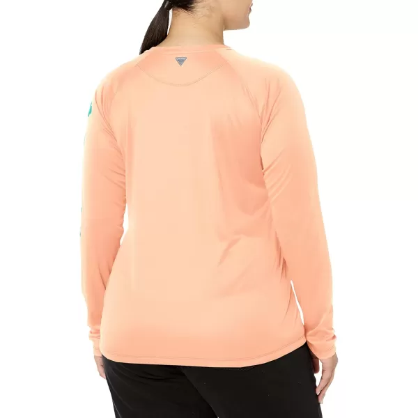imageColumbia Womens Tidal Tee Ii Long SleeveBright Nectar HeatherElectric Turquoise Logo