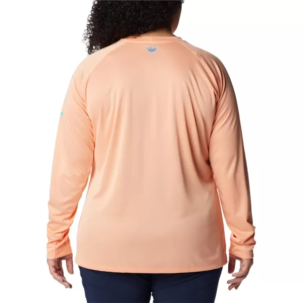 imageColumbia Womens Tidal Tee Ii Long SleeveBright Nectar HeatherElectric Turquoise Logo