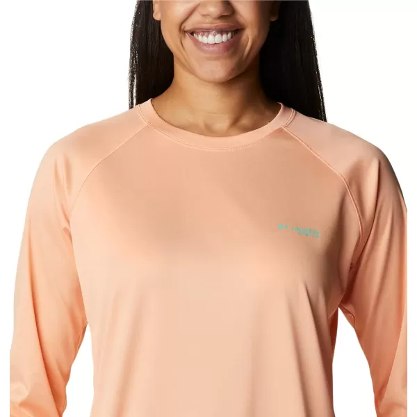 imageColumbia Womens Tidal Tee Ii Long SleeveBright Nectar HeatherElectric Turquoise Logo