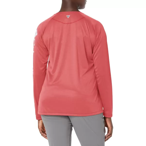 imageColumbia Womens Tidal Tee Ii Long SleeveBright Nectar HeatherHarbor Blue Logo