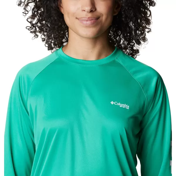 imageColumbia Womens Tidal Tee Ii Long SleeveCircuit HeatherWhite Logo