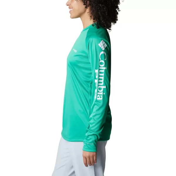 imageColumbia Womens Tidal Tee Ii Long SleeveCircuit HeatherWhite Logo