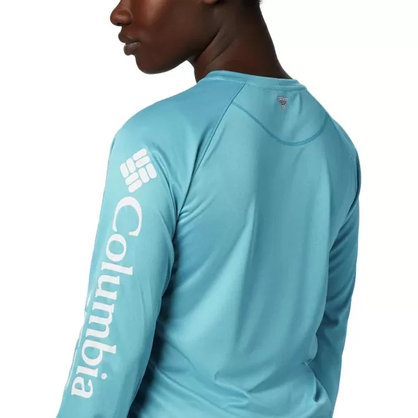 imageColumbia Womens Tidal Tee Ii Long SleeveClear Water HeatherWhite Logo