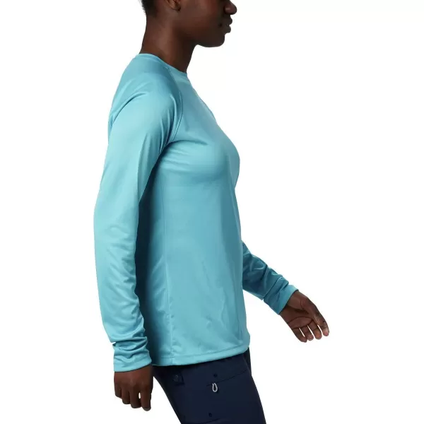 imageColumbia Womens Tidal Tee Ii Long SleeveClear Water HeatherWhite Logo