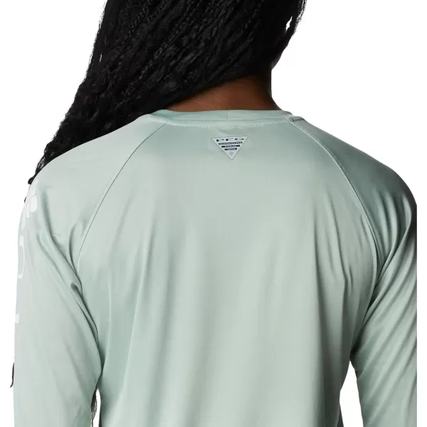 imageColumbia Womens Tidal Tee Ii Long SleeveCool Green HeatherWhite Logo