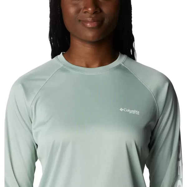 imageColumbia Womens Tidal Tee Ii Long SleeveCool Green HeatherWhite Logo