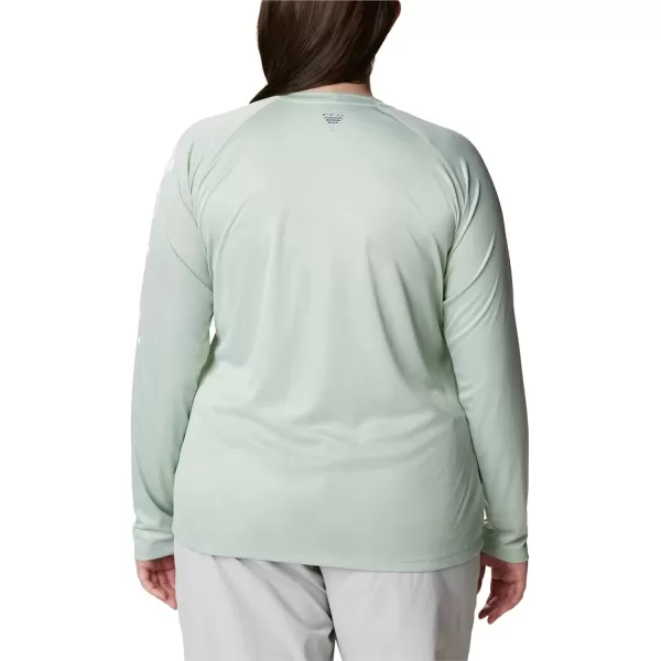 imageColumbia Womens Tidal Tee Ii Long SleeveCool Green HeatherWhite Logo