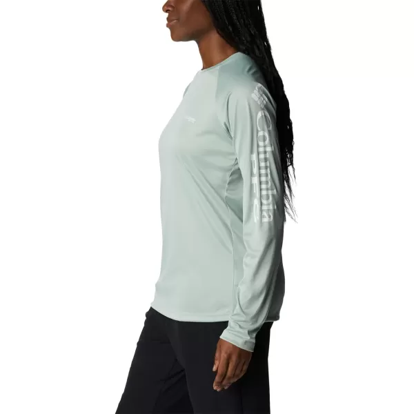 imageColumbia Womens Tidal Tee Ii Long SleeveCool Green HeatherWhite Logo
