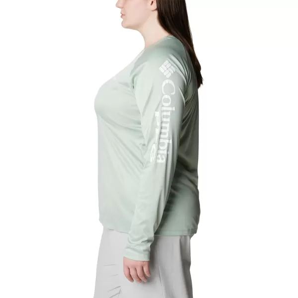 imageColumbia Womens Tidal Tee Ii Long SleeveCool Green HeatherWhite Logo