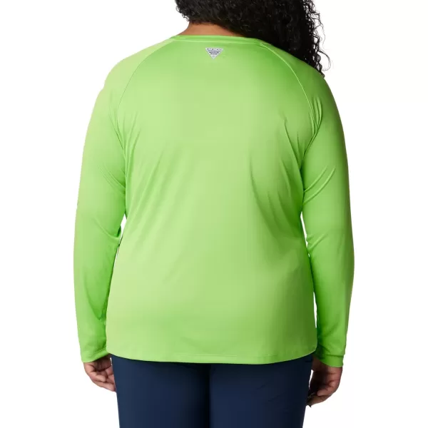 imageColumbia Womens Tidal Tee Ii Long SleeveGreen MambaWhite Logo