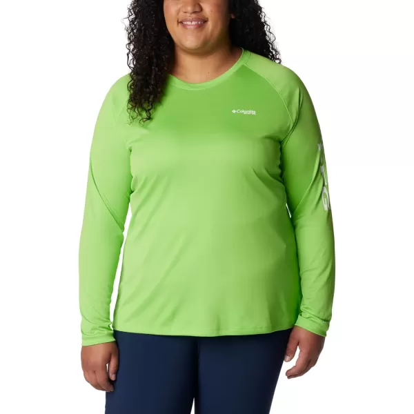 imageColumbia Womens Tidal Tee Ii Long SleeveGreen MambaWhite Logo