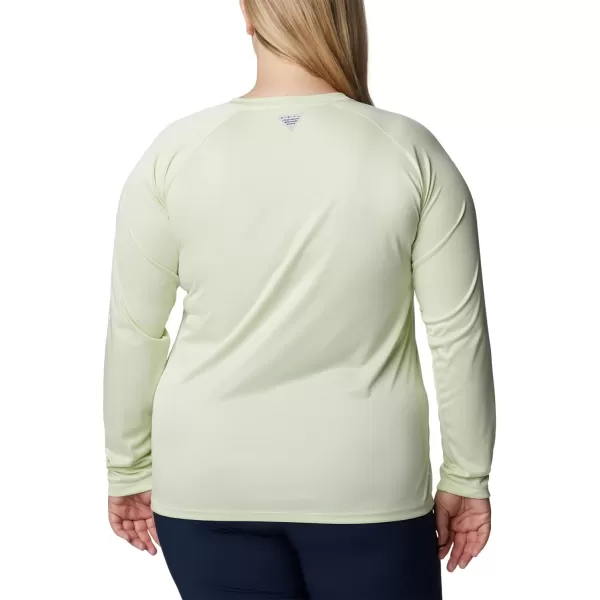 imageColumbia Womens Tidal Tee Ii Long SleeveLight Lime HeatherWhite Logo