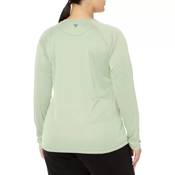 imageColumbia Womens Tidal Tee Ii Long SleeveLight Lime HeatherWhite Logo