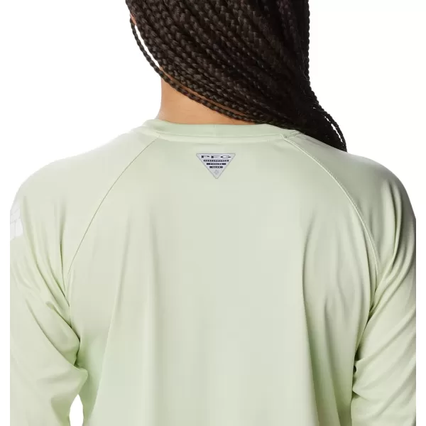 imageColumbia Womens Tidal Tee Ii Long SleeveLight Lime HeatherWhite Logo