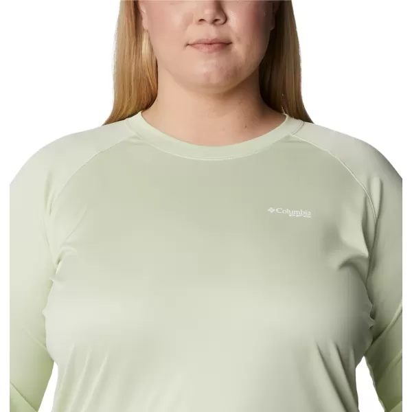 imageColumbia Womens Tidal Tee Ii Long SleeveLight Lime HeatherWhite Logo