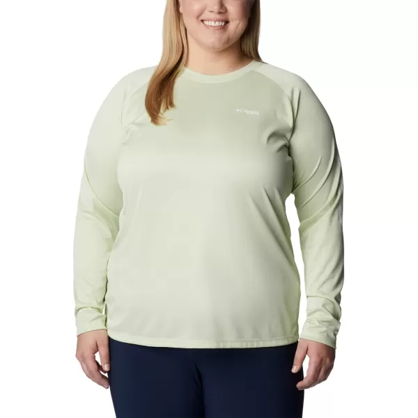 imageColumbia Womens Tidal Tee Ii Long SleeveLight Lime HeatherWhite Logo