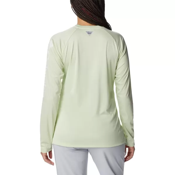 imageColumbia Womens Tidal Tee Ii Long SleeveLight Lime HeatherWhite Logo