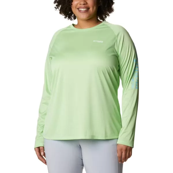 imageColumbia Womens Tidal Tee Ii Long SleeveLime Glow HeatherGulf Stream Logo
