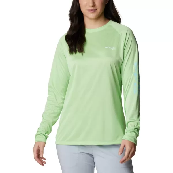 imageColumbia Womens Tidal Tee Ii Long SleeveLime Glow HeatherGulf Stream Logo