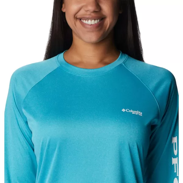 imageColumbia Womens Tidal Tee Ii Long SleeveOcean Teal HeatherWhite Logo