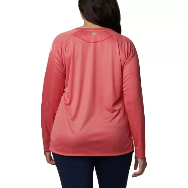 imageColumbia Womens Tidal Tee Ii Long SleeveRed Lily HeatherWhite Logo