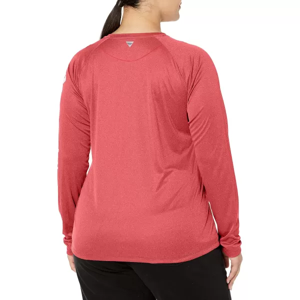 imageColumbia Womens Tidal Tee Ii Long SleeveRed Lily HeatherWhite Logo