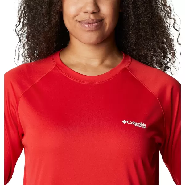 imageColumbia Womens Tidal Tee Ii Long SleeveRed SparkWhite Logo