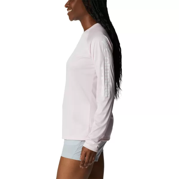 imageColumbia Womens Tidal Tee Ii Long SleeveSatin Pink HeatherWhite Logo