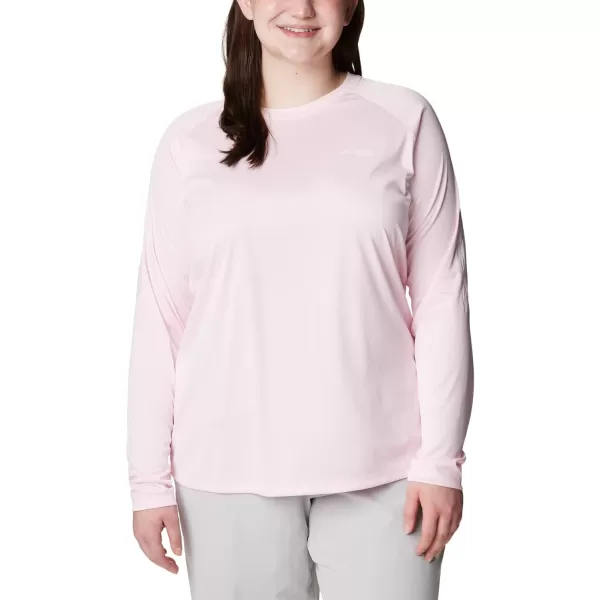 imageColumbia Womens Tidal Tee Ii Long SleeveSatin Pink HeatherWhite Logo