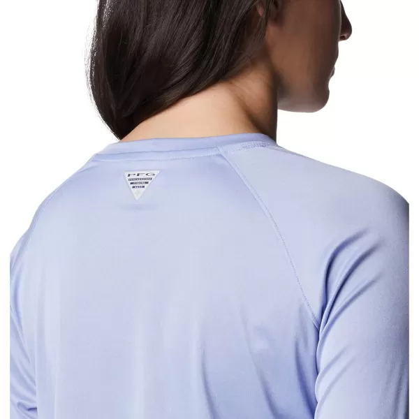 imageColumbia Womens Tidal Tee Ii Long SleeveSerenity HeatherWhite Logo