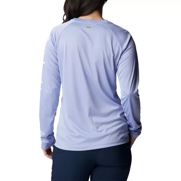 imageColumbia Womens Tidal Tee Ii Long SleeveSerenity HeatherWhite Logo