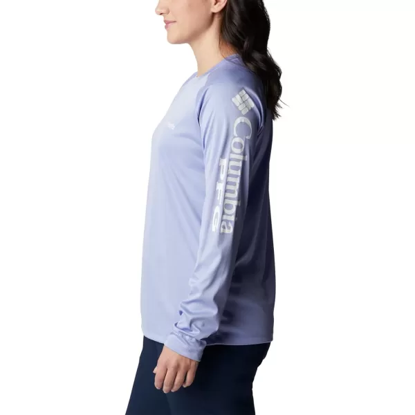 imageColumbia Womens Tidal Tee Ii Long SleeveSerenity HeatherWhite Logo