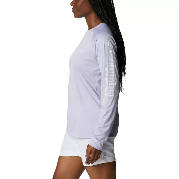imageColumbia Womens Tidal Tee Ii Long SleeveSoft Violet HeatherWhite Logo
