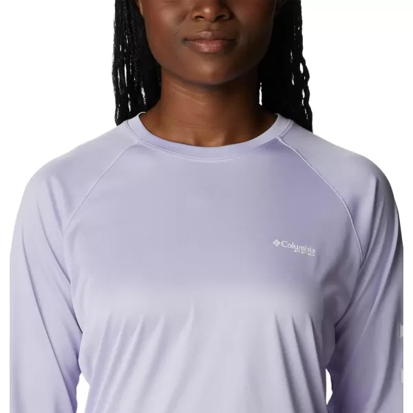 imageColumbia Womens Tidal Tee Ii Long SleeveSoft Violet HeatherWhite Logo