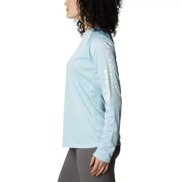 imageColumbia Womens Tidal Tee Ii Long SleeveSpring Blue HeatherWhite Logo