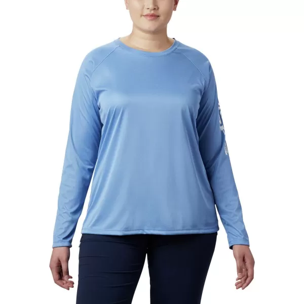 imageColumbia Womens Tidal Tee Ii Long SleeveStormy Blue HeatherWhite Logo