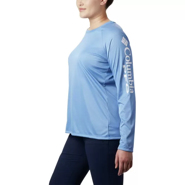 imageColumbia Womens Tidal Tee Ii Long SleeveStormy Blue HeatherWhite Logo