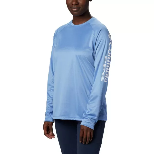 imageColumbia Womens Tidal Tee Ii Long SleeveStormy Blue HeatherWhite Logo