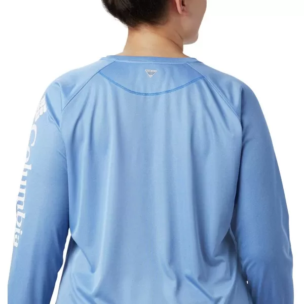 imageColumbia Womens Tidal Tee Ii Long SleeveStormy Blue HeatherWhite Logo