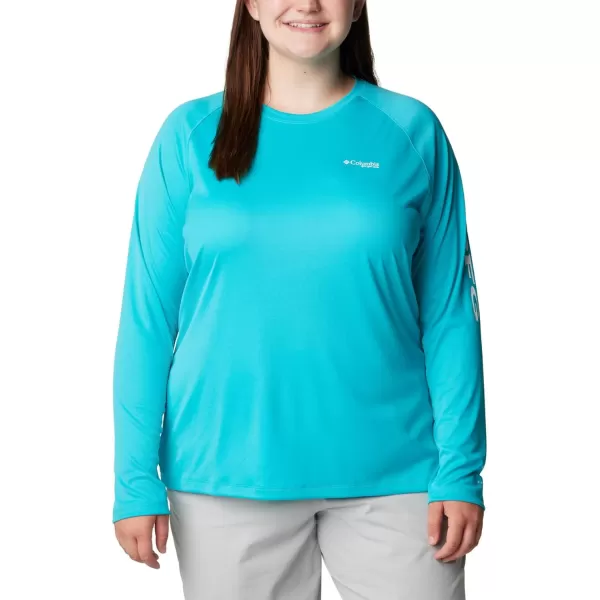 imageColumbia Womens Tidal Tee Ii Long SleeveTurquoise White Logo