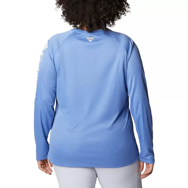 imageColumbia Womens Tidal Tee Ii Long SleeveVivid Blue HeatherWhite Logo