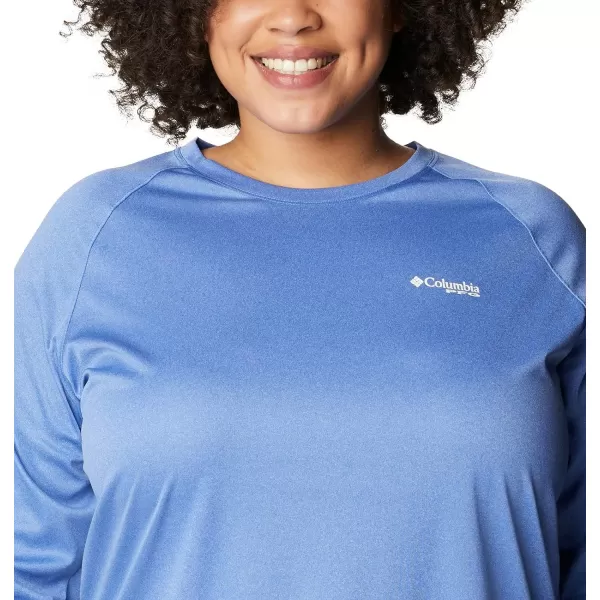 imageColumbia Womens Tidal Tee Ii Long SleeveVivid Blue HeatherWhite Logo
