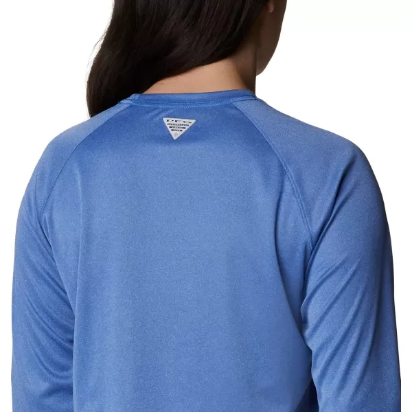 imageColumbia Womens Tidal Tee Ii Long SleeveVivid Blue HeatherWhite Logo