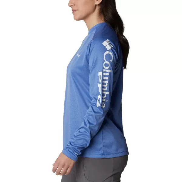 imageColumbia Womens Tidal Tee Ii Long SleeveVivid Blue HeatherWhite Logo