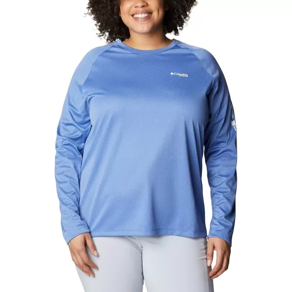 imageColumbia Womens Tidal Tee Ii Long SleeveVivid Blue HeatherWhite Logo