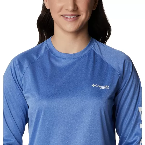 imageColumbia Womens Tidal Tee Ii Long SleeveVivid Blue HeatherWhite Logo