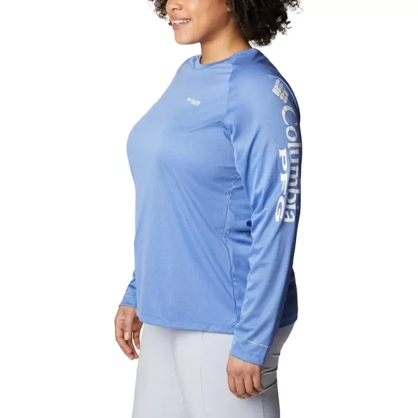 imageColumbia Womens Tidal Tee Ii Long SleeveVivid Blue HeatherWhite Logo